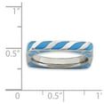 thumbnail image 2 of 3.25mm Sterling Silver Stackable Polished Blue Enameled Square Ring - 5.3 Grams - Size 5, 2 of 2