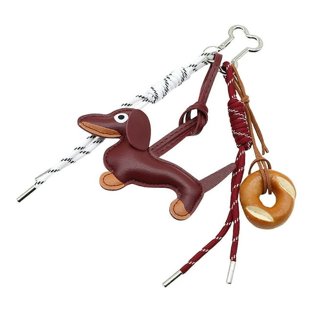 Chocolate keychain, Dachshund, car chains, bag charm, braided rope pendant, key holder for bag decoration, baseball keychain, Dachshund, charm chain