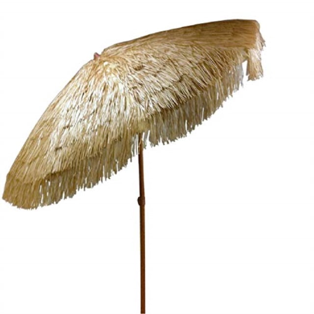 Bayside21 Tiki Umbrella Thatch Patio Umbrella Tropical Palapa Raffia Tiki Hut Hawaiian Hula Beach Umbrella 8 Tilt Natural Walmart Com Walmart Com