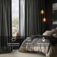 thumbnail image 2 of Half Price Drapes Signature Grommet Silver Grey Velvet Blackout Curtains(1 Panel), 50WX 120L, 2 of 11