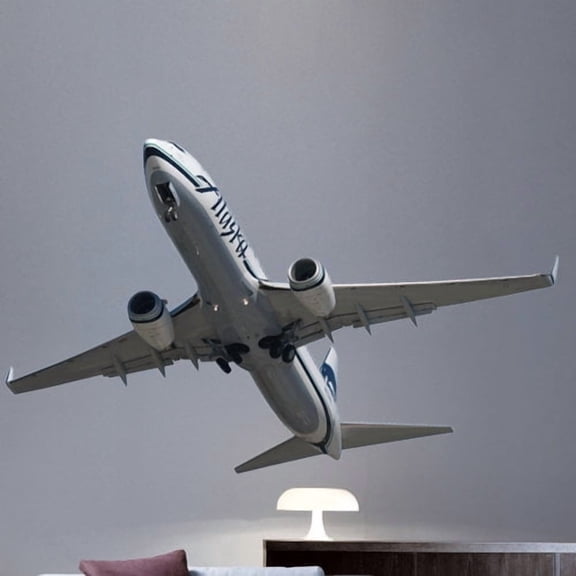 Wallhogs Chibi Alaska Air 737 Flyover Cutout Wall Decal