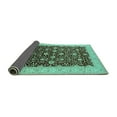 thumbnail image 2 of Ahgly Company Indoor Rectangle Oriental Turquoise Blue Traditional Area Rugs, 6' x 9', 2 of 4