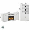 thumbnail image 3 of Bush Business Furniture Bookcase set w/ Fireplace TV Stand, White, 3 of 7