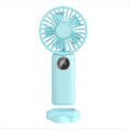thumbnail image 3 of Ventilador de Mano V12 con Base de Soporte Mini PortáTil MultifuncióN de 5 Velocidades Conveniente Oficina para Estudiantes Adultos Ventilador, Azul, 3 of 10