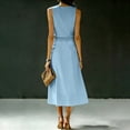 thumbnail image 6 of Bovxnpu Women Skirt Set Casual Office Outfits 2 Piece Sleeveless Crew Neck High Waisted A Line Skirts, 6 of 8