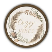 Creative Products Cozy Vibes Wreath 20 x 20 Round Brown Framed Print