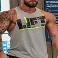 thumbnail image 3 of Summer Workout Tank Tops for Men with Sleeveless Design and Letter Print, 3 of 8