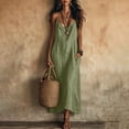 thumbnail image 2 of zbxnLI Women's Maxi Dress Spaghetti Strap Casual Loose Long Dresses with Pockets Summer Beach Vacation Sundress, 2 of 7