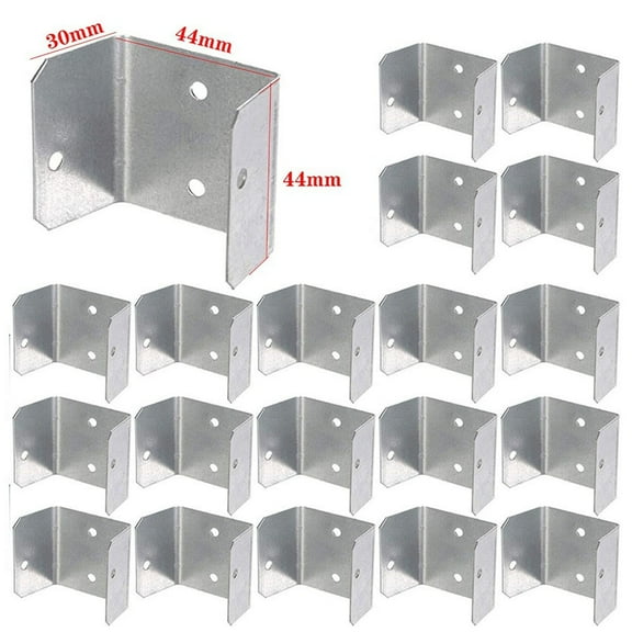 yaaqii Galvanized Fence Panel Clips 32mm-50mm 20 Pack for Secure Trellis & Timber Posts