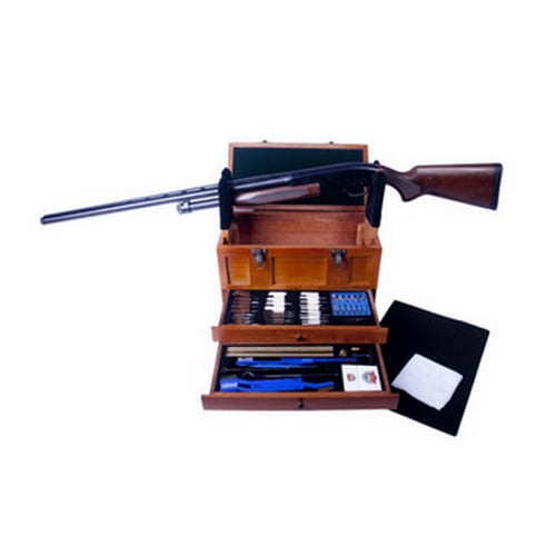 Gunmaster Wooden Toolbox with Universal Gun Cleaning Kit