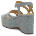 thumbnail image 2 of Lucky Brand Carlisha Lead Grey Raffia Sculpted Platform Wedge Ankle Strap Sandal (Lead Grey, 6), 2 of 4