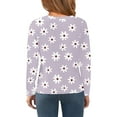 thumbnail image 4 of Abcomgle Long Sleeve Shirts for Girls 7-8 Crewneck Winter Shirts for Girls Trendy Basic Girls Tops Trendy Daisy Flower Print Girls Sweatshirts 7-8 Years,Light Purple, 4 of 6