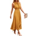 thumbnail image 1 of Vestido PRETTYGARDEN Midi de Verano con Escote en V y Lunares Suizos Color Cúrcuma Talla M, 1 of 8