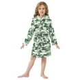 thumbnail image 6 of FORMRS Niños Bathrobe Unisex Hooded Robe Soft Plush Pajamas Sleepwear, Size 10-12T, Army Green Camouflage Pattern, 6 of 7