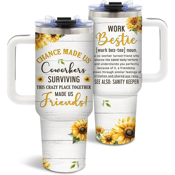 Coworker Gifts for Friends, Work Bestie Gifts for Women, Coworkers Friends Gift for Birthday Thanksgiving Christmas, Coworker Leaving Farewell Gift, Funny Tumbler for Work Bestie 40 Oz, 1PCS