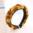 thumbnail image 2 of Fgnfyis Ethnic Braid Handmade Flannel Headbands for Women Headwear Hair Band Yellow, 2 of 4