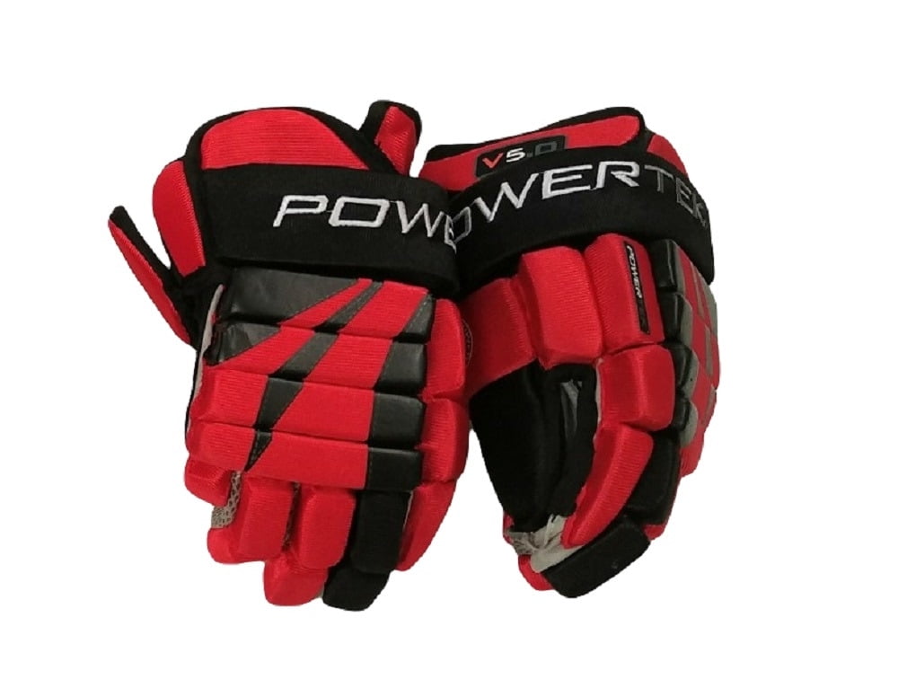 PowerTek V5.0 Tek Youth Ice Hockey Gloves Flexible Full Motion Cuff 