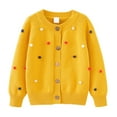 thumbnail image 3 of XXWXYD Kids Boys Girls Cardigan Sweater Long Sleeve with Button Front Knit Embroidery, School 𝖴niform Cardigan Jacket Top, Soft and Stylish, 3 of 9