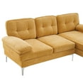 thumbnail image 6 of L-Shaped Modular Sofa, Indoor Sectional Sofa with Gold-Plated Feet, Chenille Fabric 3-Seater Sofa Couch with Soft Paded Seat, Upholstered Accent Sofa for Living Room Apartment Small Space, Yellow, 6 of 8
