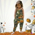 thumbnail image 2 of Weebloom Toddler Girl Halloween Romper Baby Pumpkin Prints Jumpsuit Sleeveless Outfits Clothes Soft Onesie,Dark Green, 2 of 5