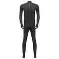 thumbnail image 5 of YONGHS Mens Spandex Open Face Zentai Suit Costume Back Zipper Unitard Full Cover Jumpsuit Bodysuit Black 170, 5 of 7