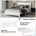 thumbnail image 5 of Noble House Nesta Queen Bed Frame with LED Headboard and USB Charging Station, Solid Pine Wood, Kid's Room, White, 5 of 12