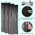 thumbnail image 2 of 3 Pack 3.3 x 9.9 ft Black Foil Fringe Backdrop Curtain, Streamer Backdrop Curtains, Streamers Birthday Party Decorations, Tinsel Curtain for Parties, Galentines Decor, Preppy, Photo Booth, 2 of 9