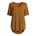 thumbnail image 5 of Time and Tru Women's Short Sleeve V-Neck Tunic T-Shirt, 5 of 5