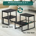 thumbnail image 3 of 2 Step Stool for Adults Kids, Heavy Duty Sturdy Steel Frame with Wooden Steps, Bedside Foot Stool with 500lbs Load Capacity, Non-Slip Step Stool for High Bed, 3 of 8