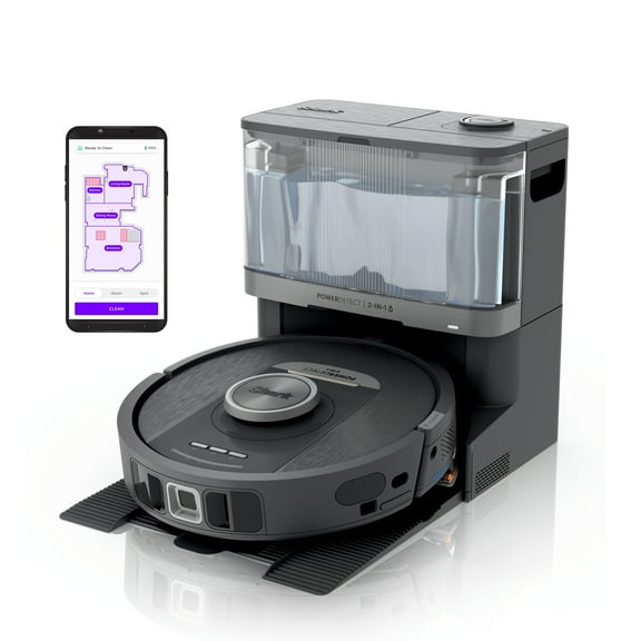 Shark PowerDetect™ NeverTouch™ Robot Vacuum and Mop, Self-Empty & Self-Refill, Bagless, 60-Day Debris Capacity HEPA Base, 30-Day Capacity Refill Tank, Pad Dry, RV2820YE