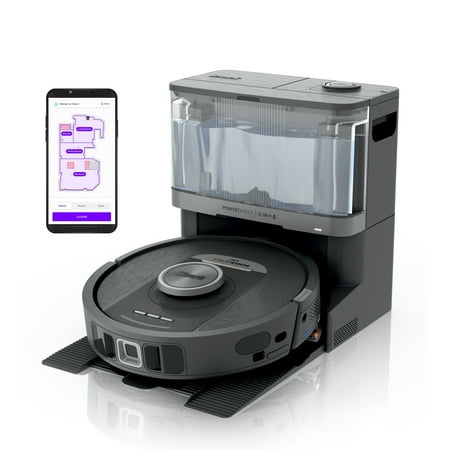 Shark PowerDetect 2-in-1 Robot Vacuum & Mop, NeverTouch Base 60-Day, Pet Friendly, StainDetect, RV2820YE