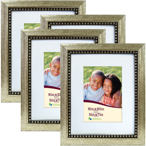 4pk 8x10 Beaded Picture Frame, Silver