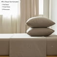 thumbnail image 2 of Bedding Sheet Set 100% Washed Cotton Linen Like Textured Breathable Durable Soft Comfy (Solid Mocha Brown, Twin), 2 of 6