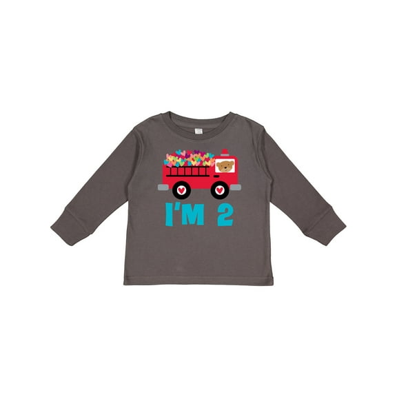 Inktastic Fire Truck 2nd Birthday Boys or Girls Long Sleeve Toddler T-Shirt