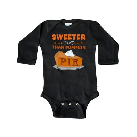 

Inktastic Thanksgiving Sweeter Than Pumpkin Pie Gift Baby Boy or Baby Girl Long Sleeve Bodysuit