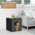 thumbnail image 2 of HomGarden 20'' Black Cat Washroom Pet House Hidden Litter Box Enclosure & MDF Side Table, 2 of 9