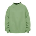 thumbnail image 4 of ZHOGXU Big Boys Girls Top Long Sleeve Turtleneck Solid Color Soft Stretch Warm Sweatshirt For Autumn Winter Daily Wear Green 14-16 Years, 4 of 4