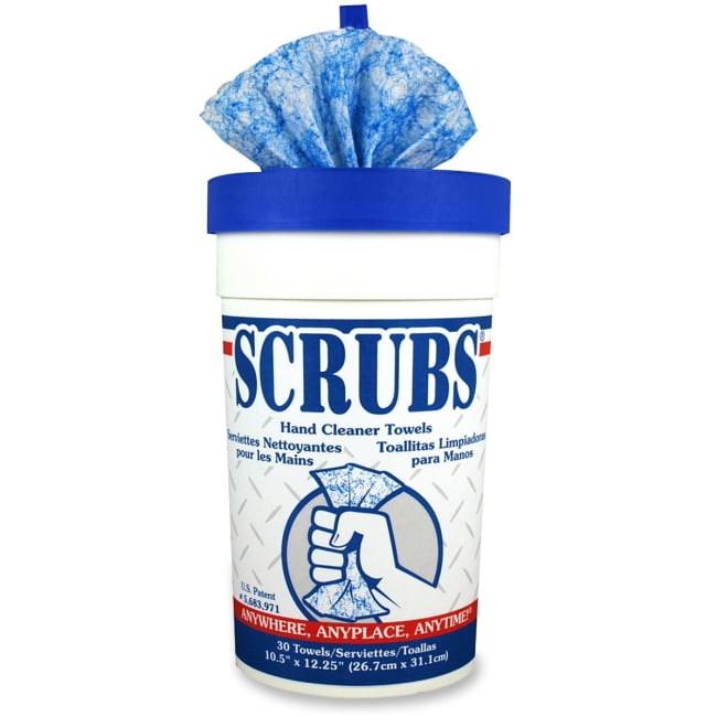SCRUBS InABucket Hand Cleaner Towels Citrus 10" x 12" Blue