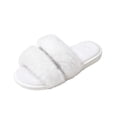 thumbnail image 2 of uublik Indoor Fuzzy Slippers for Women Winter Indoor House Shoes Comfortable Couple Home Footwear, White, 2 of 7