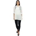 thumbnail image 2 of Phagun Women's Cotton Modal Embroidered Summer White Top 3/4 Sleeve Tunic-8, 2 of 10