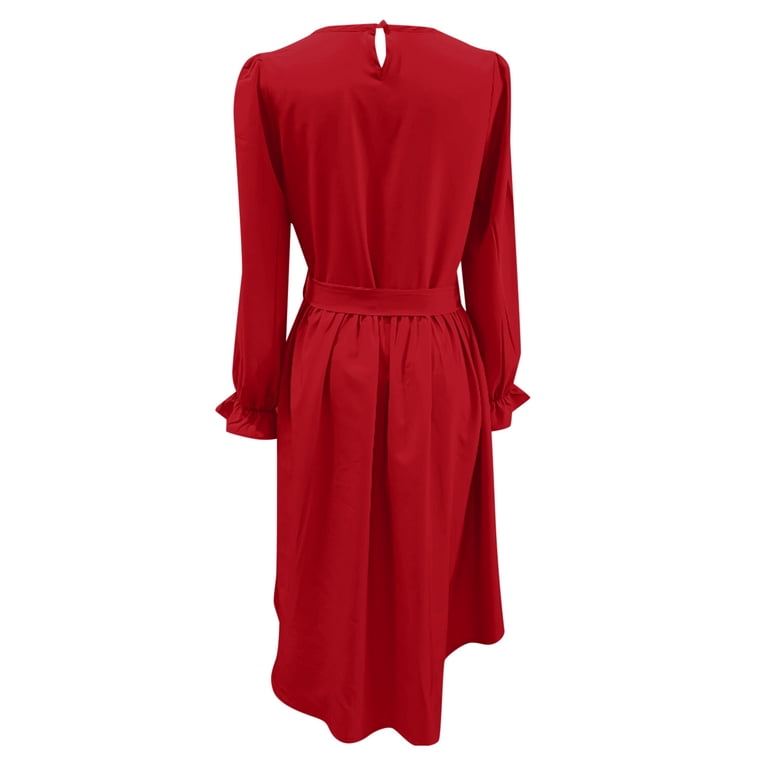cute red long sleeve dresses Cute Red Dress - Long Sleeve Dress - Skater Dress - $57.00