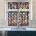 thumbnail image 3 of Boho Kitchen Curtains for Windows – Rustic Tribal Floral Print Cafe Curtains, Vintage Bohemian Geometric Panels for Home Décor, 3 of 6
