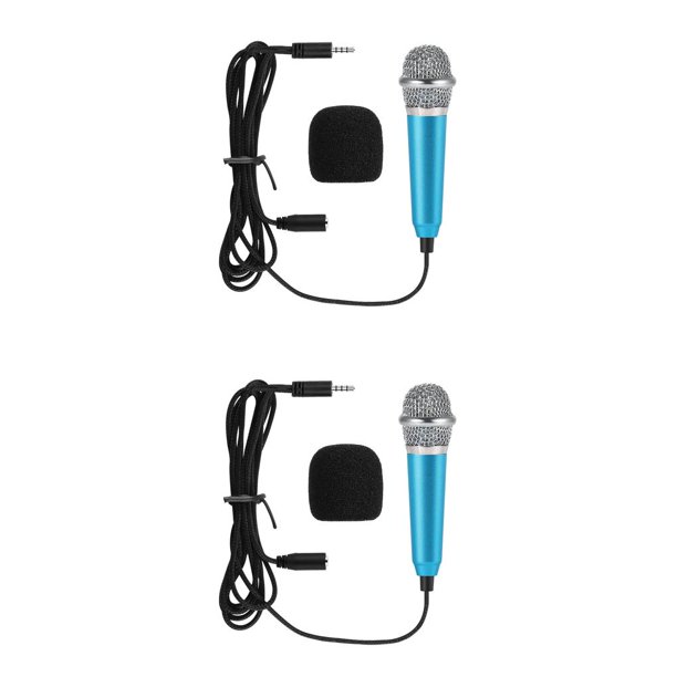 Seitruly Mini Microphone Wired Smartphone Computer Studio Handheld Performing Mic Travel Audio Meeting Speech Condenser Azul 2Conjunto