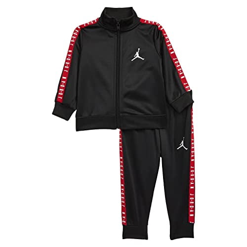 Jordan Baby Boy Jumpman Logo Sideline Tape Full Zip Jacket Pants 2 Piece Tracksuit B 65A449-023 R, 12 Months