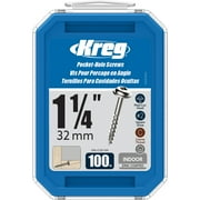 Kreg SML-C125-100 Zinc Pocket Screws, 1 1/4-Inch, #8 Coarse Thread, Maxi-Loc Head (100 Count)
