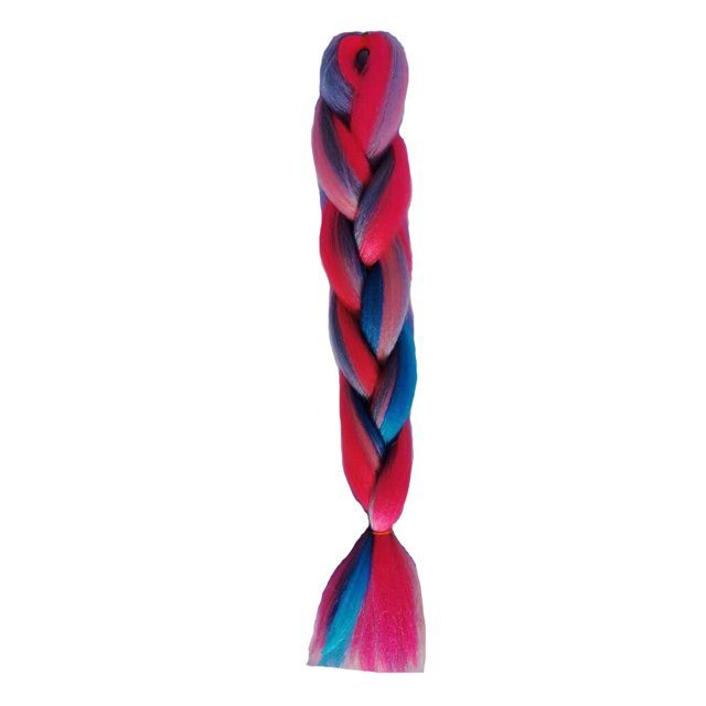 AIYEE-extensiones de cabello trenzado para mujeres negras, extensiones de cabello sintético con trenzas Jumbo, mezcla de 4 colores, rosa, morado, azul, degradado