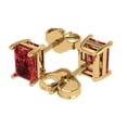 thumbnail image 2 of Clara Pucci 2Ct Natural Garnet Emerald Cut VVS1 Push Back Stud 14k Solid hypoallergenic Gold Designer Earrings For January, 2 of 7