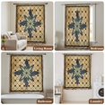 thumbnail image 6 of Vintage Geometric Sheer Curtains 54 Inches Long, Green Brown Abstract Plaid Checkered Light Filering Curtains, Breathable Simi Curtain Privacy Drapes for Kitchen Bathroom Small Window Treatment, 6 of 9