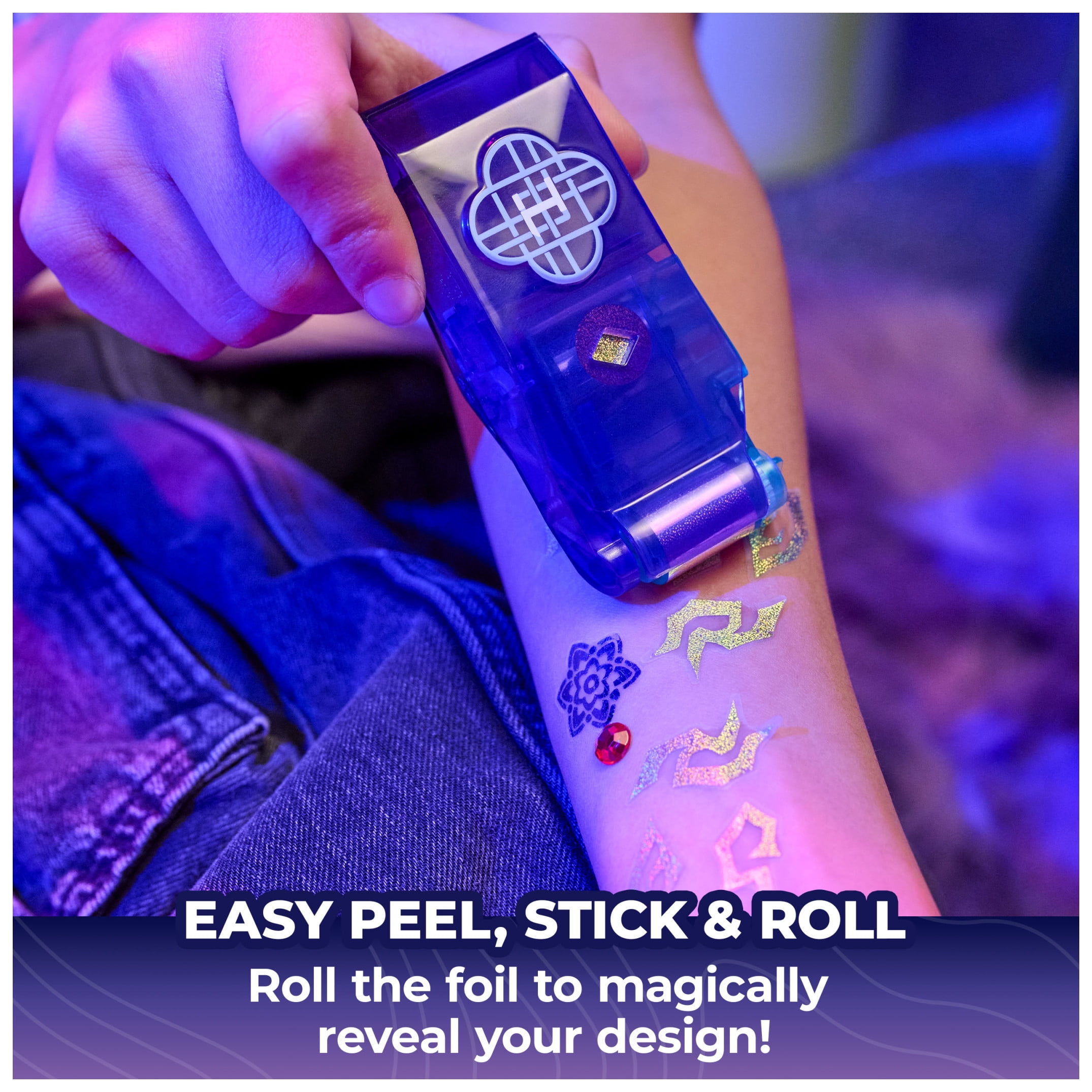 Cool Maker, KPop Demon Hunters HUNTR/X Shimmer Foil Tattoos Kit for Kids Ages 7 and up