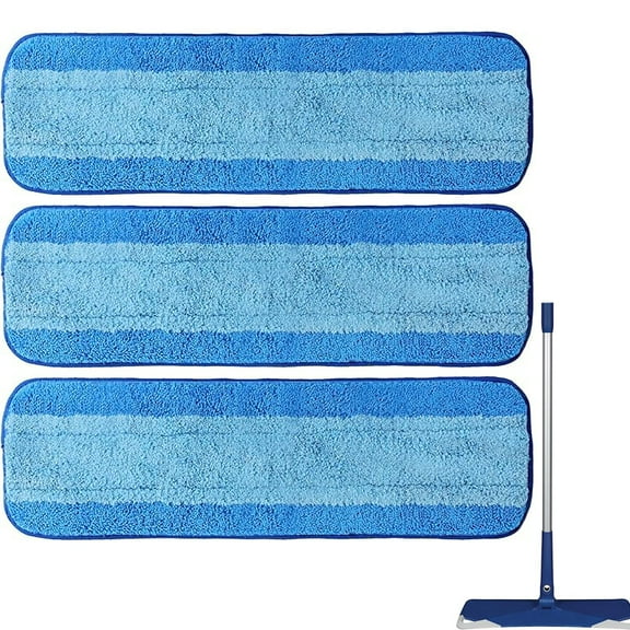 3 Pack Microfiber Cleaning Pads for Bona Mop, Reusable Microfiber Mop Pads for 18 Inch Mop, Hardwood Floor Replacement Cleaning Mop Pads, Machine Washes